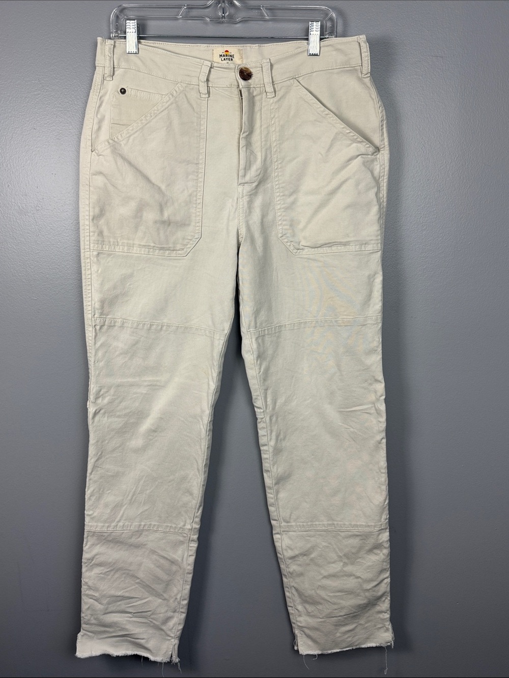 Marine Layer Summer Twill Utility Men’s Pants DIY Raw Hem Cream 30x42